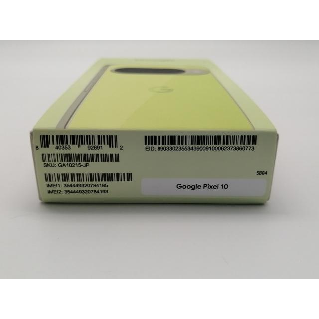 未使用】Google 国内版 【SIMフリー】 Pixel 10 レモングラス 12GB