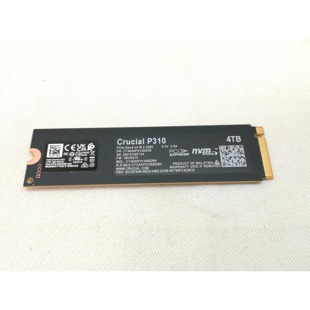 中古】Crucial P310 CT4000P310SSD8-JP 4TB (M.2 2280/PCIe4.0 NVMe