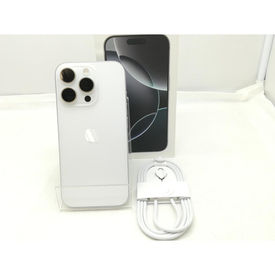 【中古】Apple docomo 【SIMフリー】 iPhone 16 Pro 128GB ホワイトチタニウム MYMW3J/A【新橋烏森通り】保証期間１ヶ月【ランクA】の画像