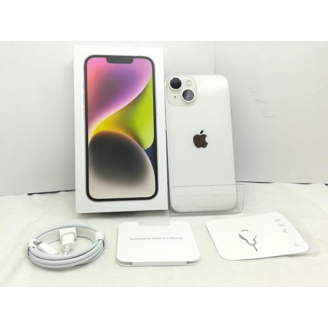 【中古】Apple SoftBank 【SIMフリー】 iPhone 14 128GB スターライト MPUQ3J/A【川崎】保証期間１ヶ月【ランクB】の画像