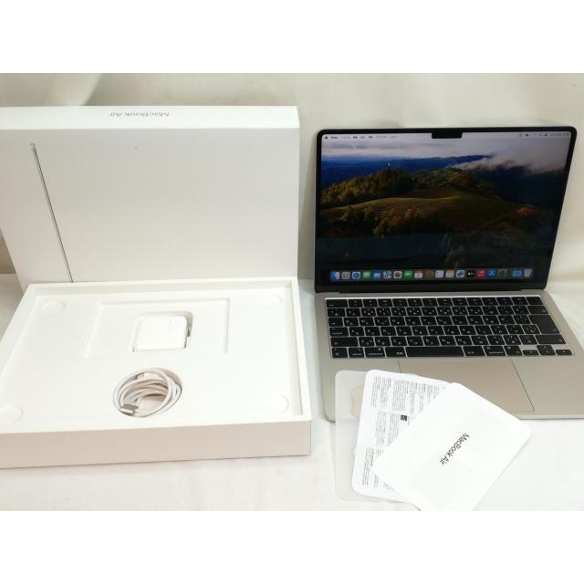 【中古】Apple MacBook Air 13インチ  M3(CPU:8C/GPU:8C) 8GB/256GB スターライト MRXT3J/A (13インチ, M3, 2024)【川崎】保証期間１ヶ月【ランクB】の画像