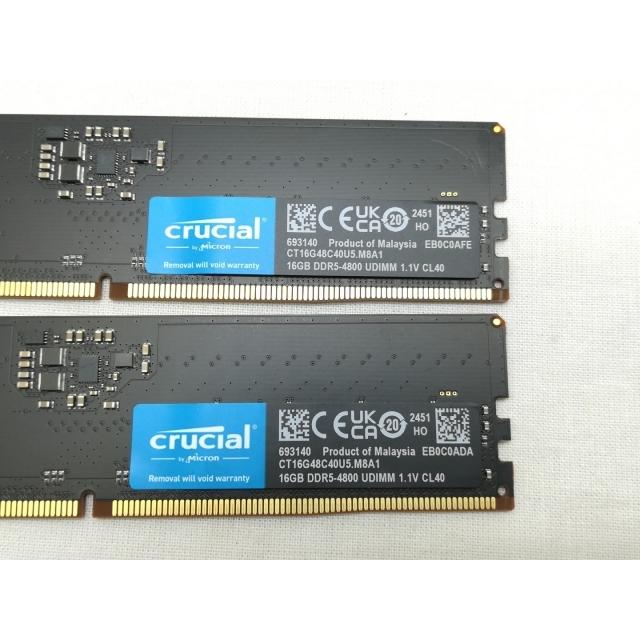 中古】DDR5 16GB 2枚組（合計32GB） DDR5-4800(PC5-38400