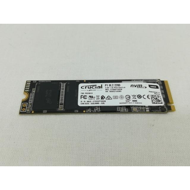中古】Crucial P1(CT500P1SSD8JP) 500GB/M.2 2280(PCIe3.0 NVMe)/QLC