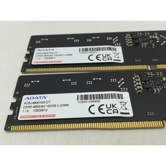 中古】DDR5 16GB 2枚組（合計32GB） DDR5-4800(PC5-38400