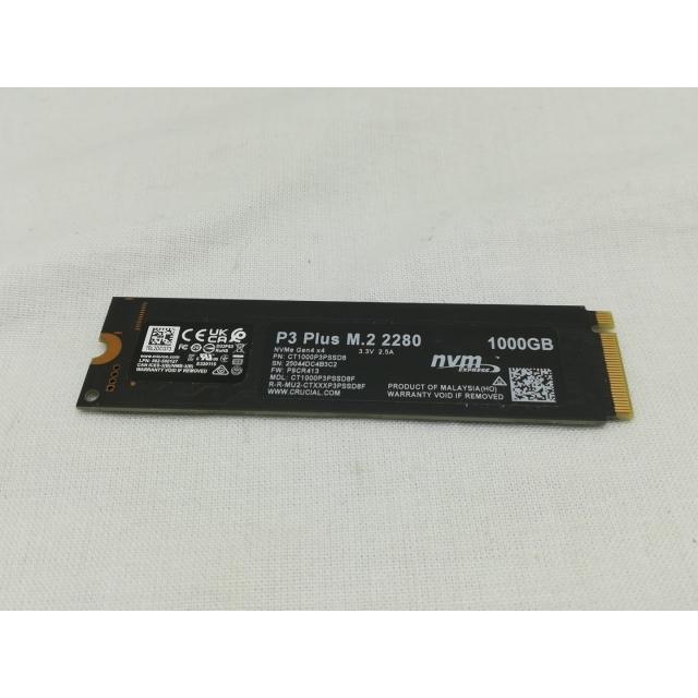 A*E様 Crucial P3 Plus 1TB SSD M.2 中古品 外付け 中古】Crucial P3 Plus(CT1000P3PSSD8) 1TB/M.2 2280(PCIe4.0 NVMe