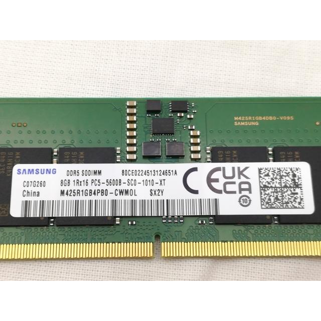 【動作確認済み】ノートPC DDR5-5600 8GB 1枚 中古】262PIN SODIMM 8GB DDR5-5600(PC5-44800)【ノートPC用】【川崎