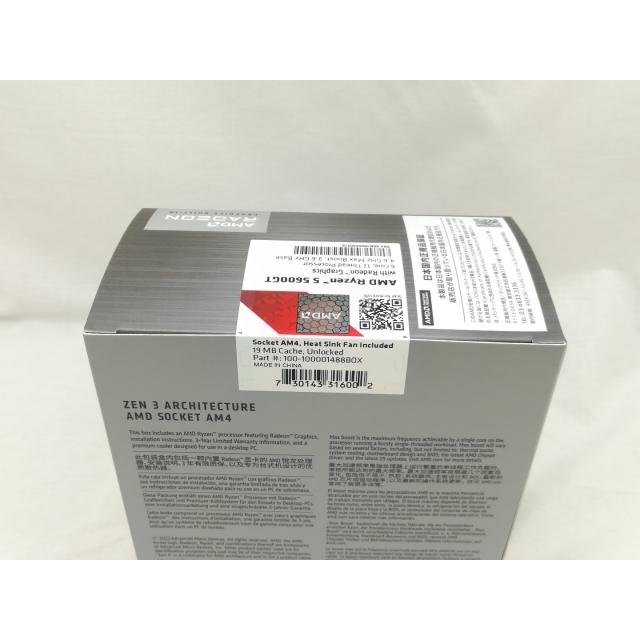 未使用】AMD Ryzen 5 5600GT (3.6GHz/TC:4.6GHz) BOX AM4/6C/12T/L3