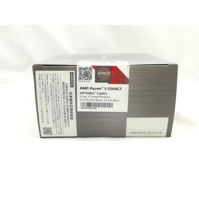 未使用】AMD Ryzen 5 5500GT (3.6GHz/TC:4.4GHz) BOX AM4/6C/12T/L3