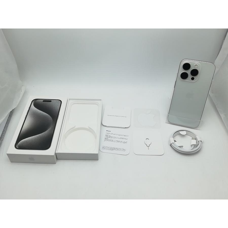 【中古】Apple SoftBank 【SIMフリー】 iPhone 15 Pro 256GB ホワイトチタニウム MTUD3J/A【柏】保証期間１ヶ月【ランクC】の画像
