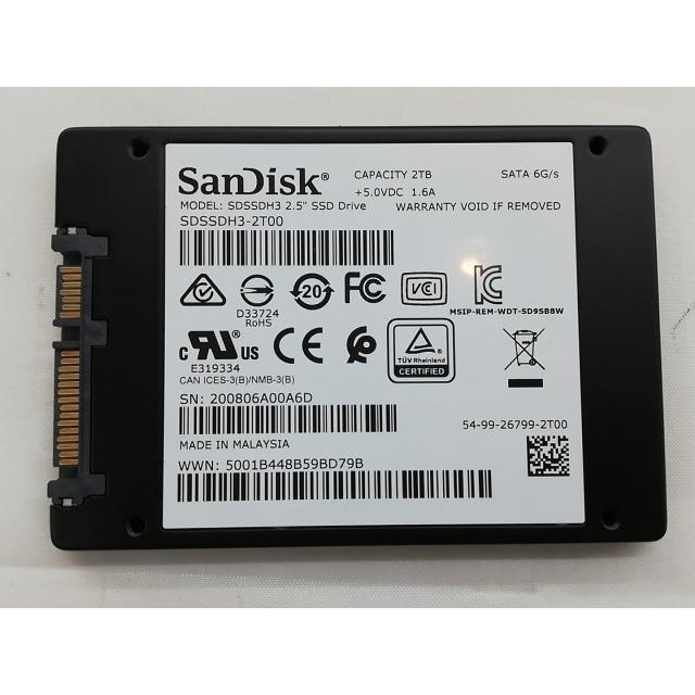 中古】SanDisk ウルトラ 3D SSD SDSSDH3-2T00-G25 2TB/SATA【秋葉3号