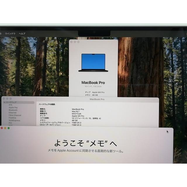 中古】Apple MacBook Pro 16インチ M4 Pro(CPU:14C/GPU:20C) 48GB