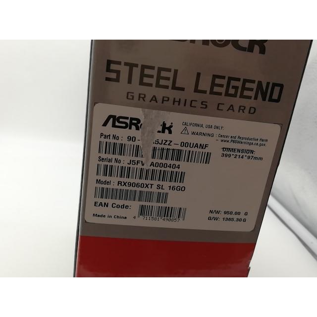 中古】ASRock Radeon RX 9060 XT Steel Legend 16GB OC RX9060XT/16GB