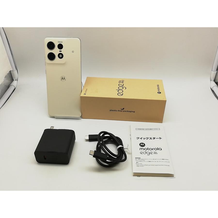 中古】MOTOROLA SoftBank 【SIMフリー】 motorola edge 50s pro バニラ