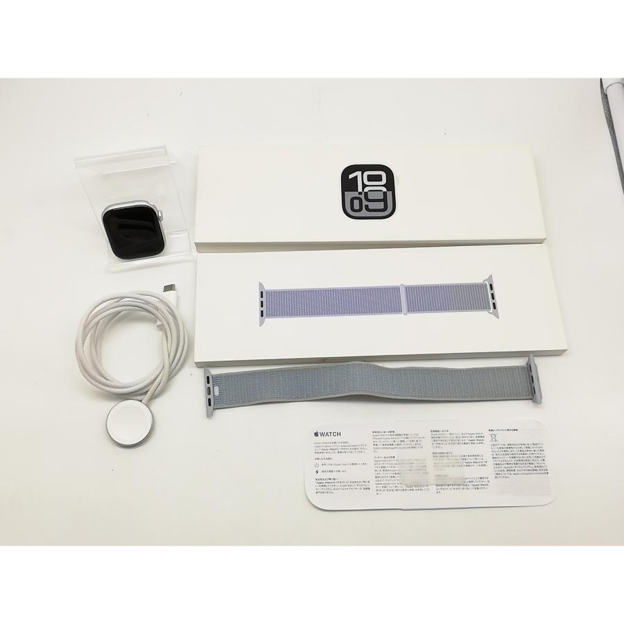 【中古】Apple Apple Watch Series10 42mm GPS シルバーアルミニウムケース/ブルークラウドスポーツループ MWWD3J/A【横浜】保証期間１ヶ月【ランクB】の画像
