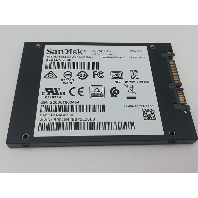 中古】SanDisk SSD PLUS(SDSSDA-2T00-J26) 2TB/SSD/6GbpsSATA【川崎