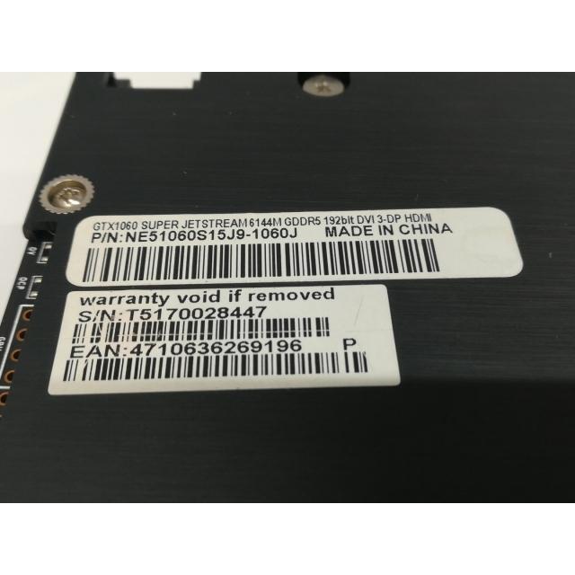 中古】Palit GeForce GTX 1060 Super JetStream(NE51060S15J9-1060J
