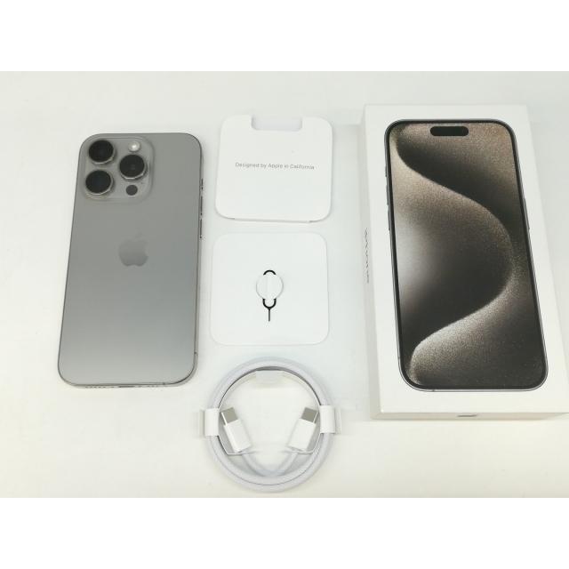 【中古】Apple au 【SIMフリー】 iPhone 15 Pro 1TB ナチュラルチタニウム MTUT3J/A【仙台駅東口】保証期間１ヶ月【ランクA】の画像