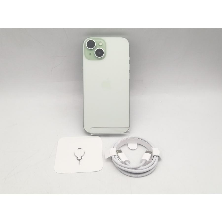 【中古】Apple au 【SIMフリー】 iPhone 15 256GB グリーン MTMT3J/A【町田】保証期間１ヶ月【ランクA】の画像
