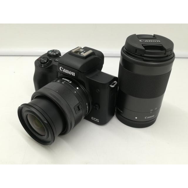 中古】Canon EOS Kiss M2 ダブルズームキット ブラック【札幌】保証 