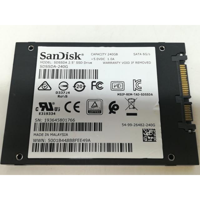 中古】SanDisk SSD PLUS SDSSDA-240G-J25 240GB/SSD/6GbpsSATA/2015年7