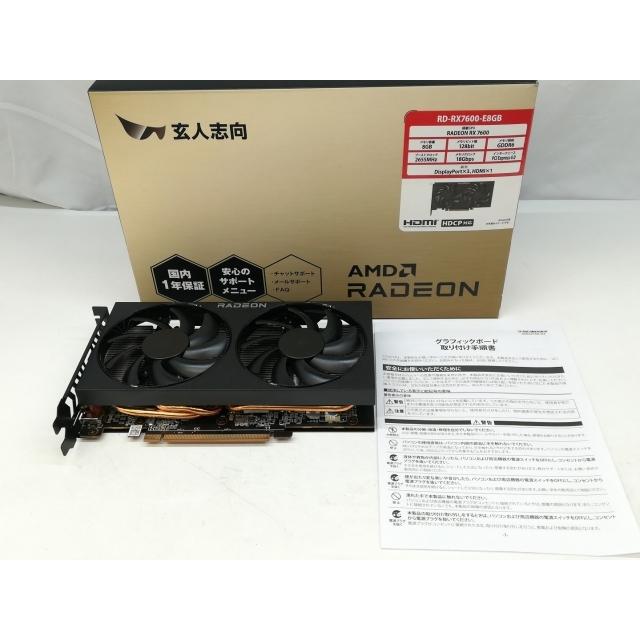 中古】玄人志向 RD-RX7600-E8GB/V2 RX7600/8G【札幌】保証期間1週間