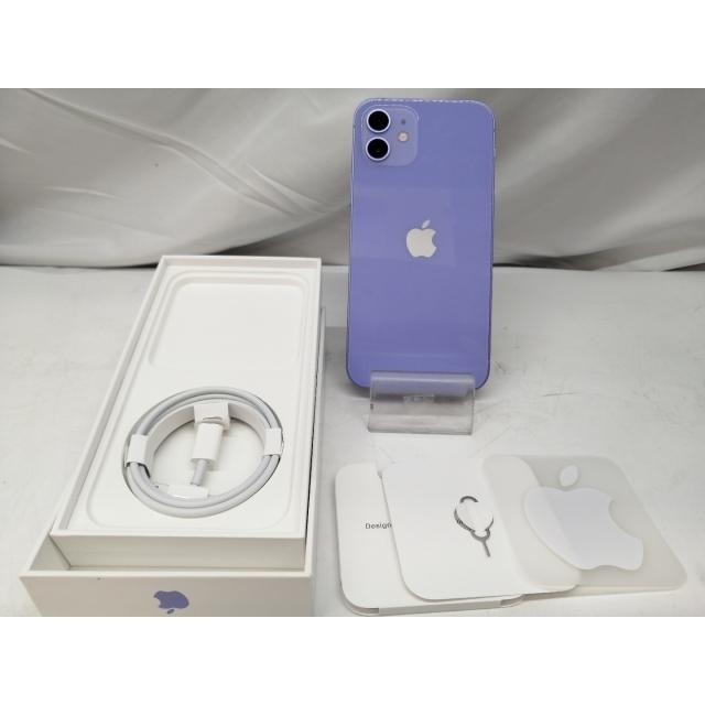 【中古】Apple au 【SIMロック解除済み】 iPhone 12 128GB パープル MJNJ3J/A【札幌】保証期間１ヶ月【ランクA】の画像