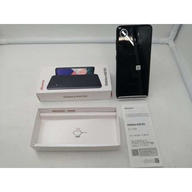 中古】SAMSUNG docomo 【SIMフリー】 Galaxy A22 5G ブラック 4GB 64GB