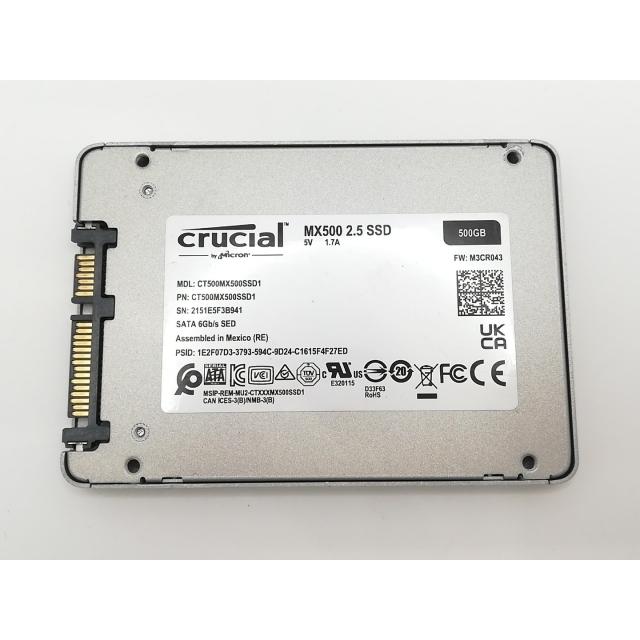 【新古品】CT500MX500SSD1 500GB SSD【10時間】 中古】Crucial MX500 CT500MX500SSD1 500GB/SSD/6GbpsSATA/2018年1月