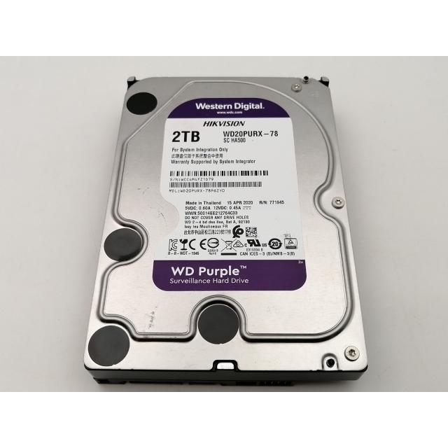 中古】W.D. WD20PURX WD Purple 2TB/IntelliPower/64MB/6Gbps【神保町