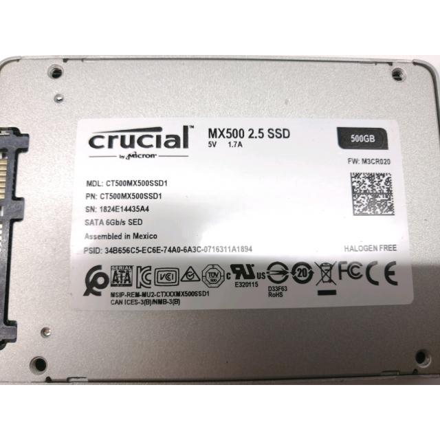中古】Crucial MX500 CT500MX500SSD1 500GB/SSD/6GbpsSATA/2018年1月