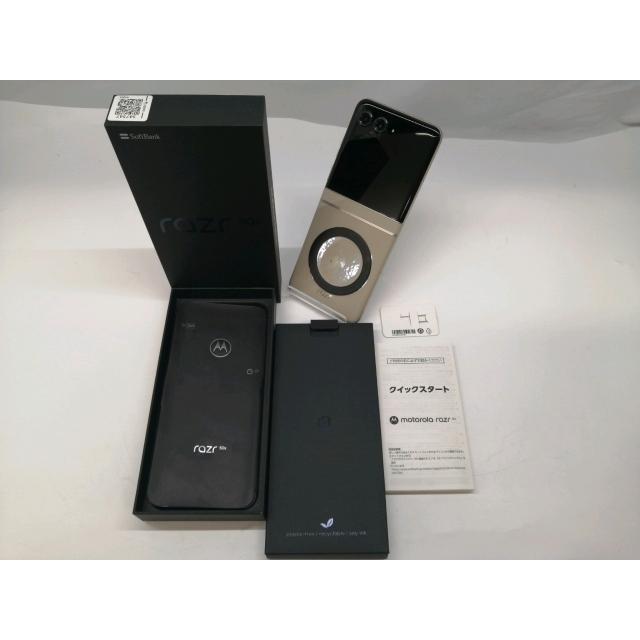 中古】MOTOROLA SoftBank 【SIMフリー】 motorola razr 50s サンド