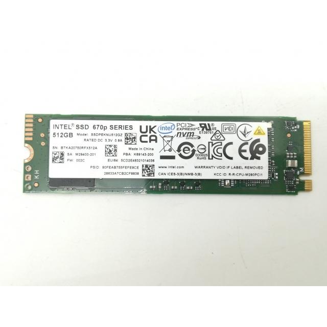 中古】Intel Intel SSD 670p(SSDPEKNU512GZX1) 512GB/M.2 2280(PCIe3.0