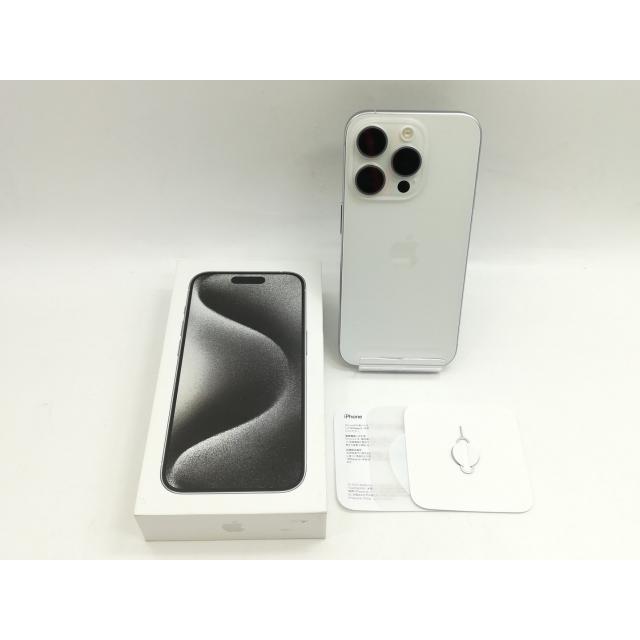 【中古】Apple SoftBank 【SIMフリー】 iPhone 15 Pro 128GB ホワイトチタニウム MTU83J/A【福岡筑紫】保証期間１ヶ月【ランクA】の画像