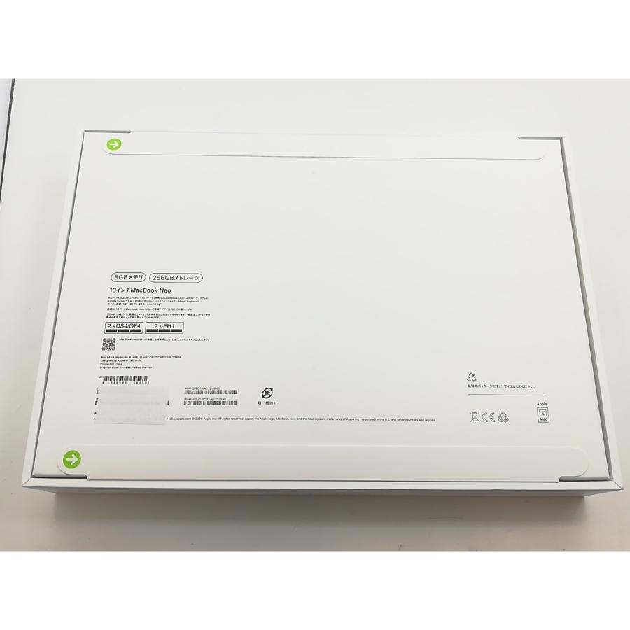 【未使用】Apple MacBook Neo 13インチ A18 Pro(CPU:6C/GPU:5C) 8GB/256GB シルバー MHFA4J/A (13インチ,A18 Pro)【福岡筑紫】保証期間３ヶ月の画像