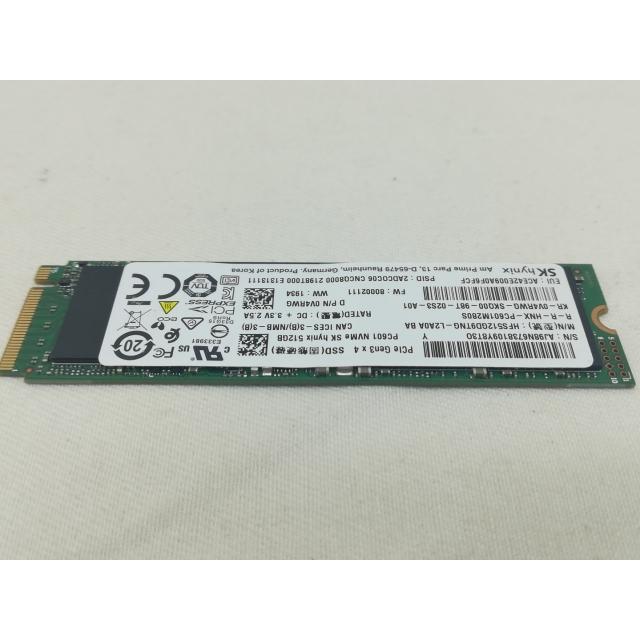 中古 M.2 NVMe 2280 SSD 512GB 5枚セット 中古】各社 512GB SSD (M.2 2280/PCIe3.0 NVMe)【川崎】保証期間1週間