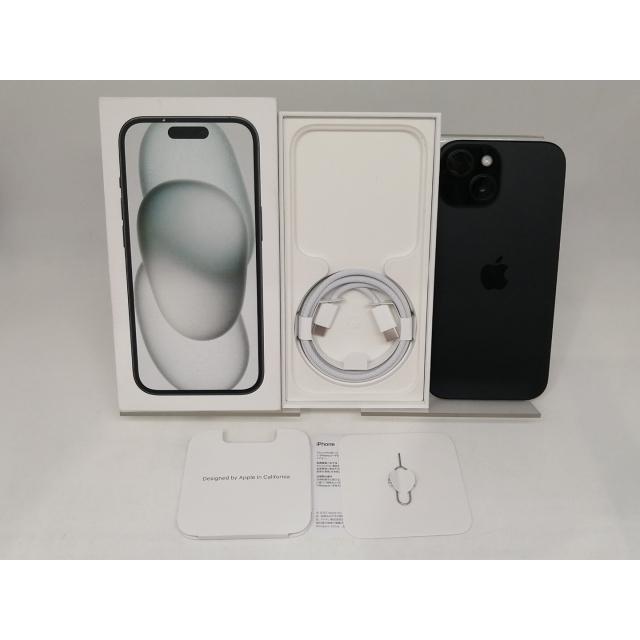 中古】Apple au 【SIMフリー】 iPhone 15 128GB ブラック MTMH3J/A