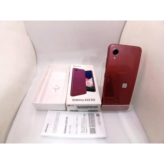 中古】SAMSUNG docomo 【SIMフリー】 Galaxy A22 5G レッド 4GB 64GB