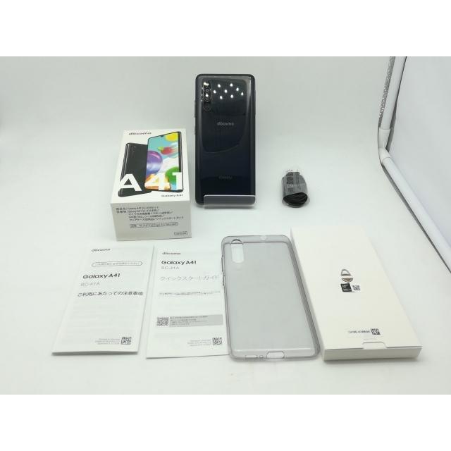 中古】SAMSUNG docomo 【SIMロック解除済み】 Galaxy A41 ブラック 4GB