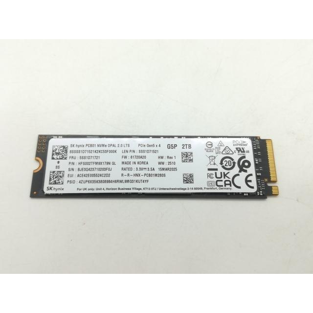 M.2 2280 NVMe SSD 2TB 中古品 中古】各社 2TB SSD (M.2 2280/PCIe5.0 NVMe)【広島】保証期間1週間