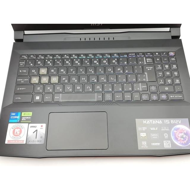 【中古】MSI Katana 15 Katana-15-B12VGK-039JP ブラック【i7-12650H 16G 1T(SSD) RTX4070 WiFi 15LCD(1920x1080/144Hz)】【熊本】保証期間１ヶ月【ランクA】の画像