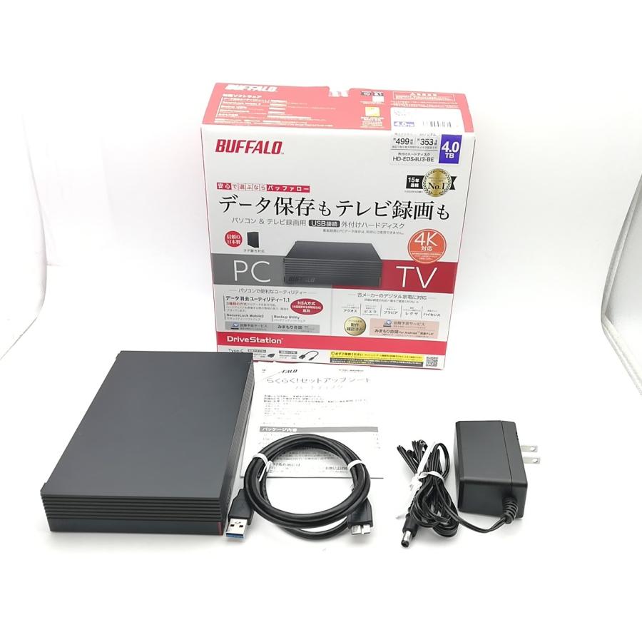 中古】BUFFALO HD-EDS4U3-BE [ブラック] 【4TB】 USB3.2 Gen1/(2021