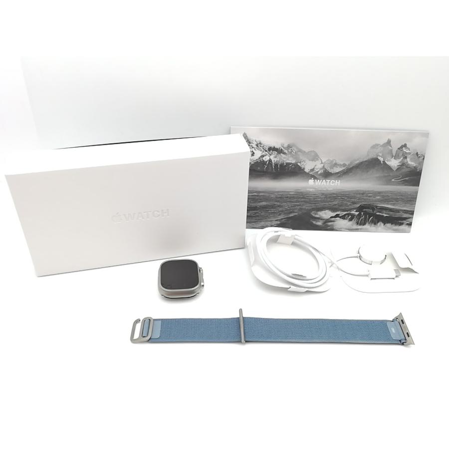 【中古】Apple Apple Watch Ultra3 49mm Cellular ナチュラルチタニウムケース/ライトブルーアルパインループM MEWM4J/A【熊本】保証期間１ヶ月【ランクA】の画像