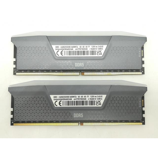 中古】DDR5 32GB 2枚組（合計64GB） DDR5-5600(PC5-44800