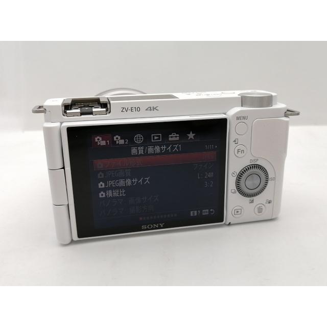 【中古】SONY VLOGCAM ZV-E10Y ダブルズームレンズキット ホワイト VLOGCAM ZV-E10Y(W)【新宿2】保証期間１ヶ月【ランクA】の画像