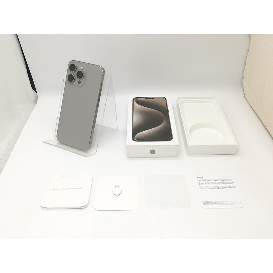 【中古】Apple SoftBank 【SIMフリー】 iPhone 15 Pro Max 256GB ナチュラルチタニウム MU6R3J/A【秋葉4号】保証期間１ヶ月【ランクA】の画像