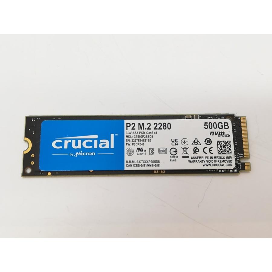 中古】Crucial P2(CT500P2SSD8JP) 500GB/M.2 2280(PCIe3.0 NVMe)/QLC