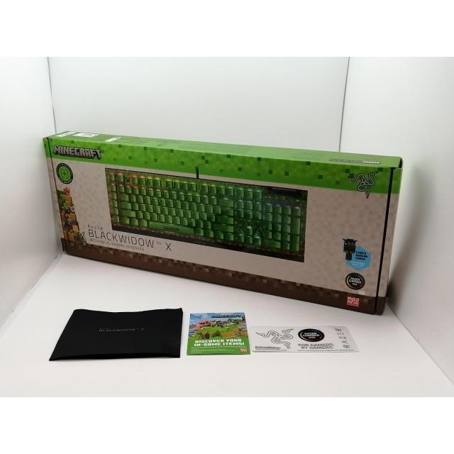 中古】Razer BlackWidow V4 X Green Switch Minecraft Edition RZ03