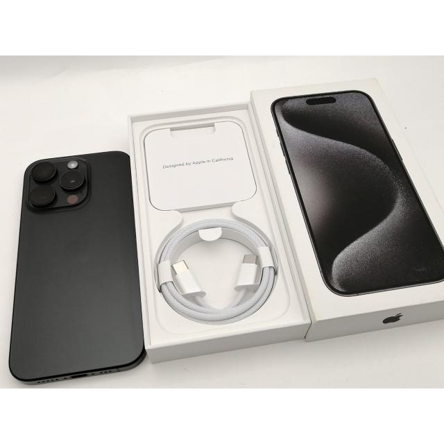【中古】Apple docomo 【SIMフリー】 iPhone 15 Pro 1TB ブラックチタニウム MTUQ3J/A【神保町】保証期間１ヶ月【ランクB】の画像