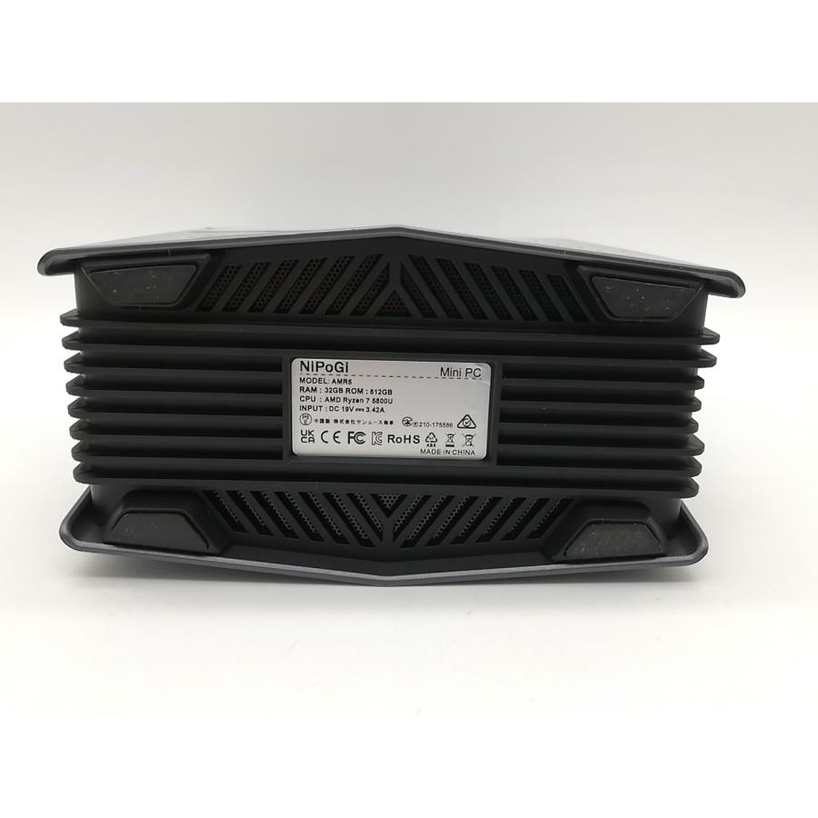 中古】NIPOGI AMR5 ミニPC 【R7-5800U 32G 512G(SSD) 1GbE WiFi