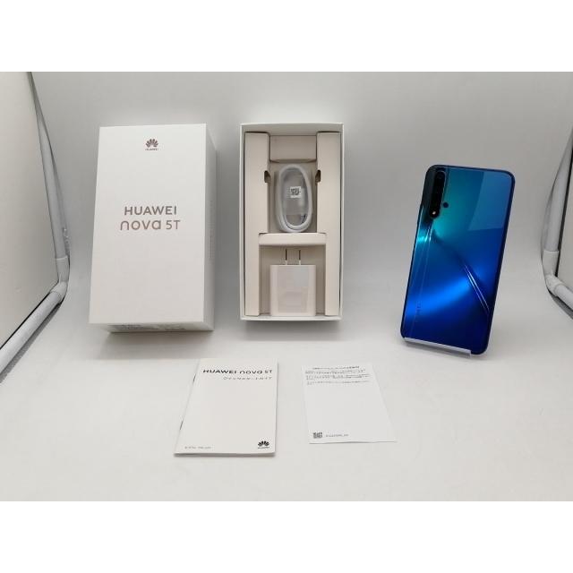 【SIMフリー】中古 HUAWEI nova 5T 本体のみ YAL-L21 クラッシュブルー 国内版 中古】Huawei 国内版 【SIMフリー】 nova 5T クラッシュブルー 8GB